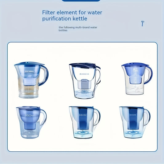 6-Pack Clean Water Bottle Filters – Activated Carbon Filters for Household Kitchen Use