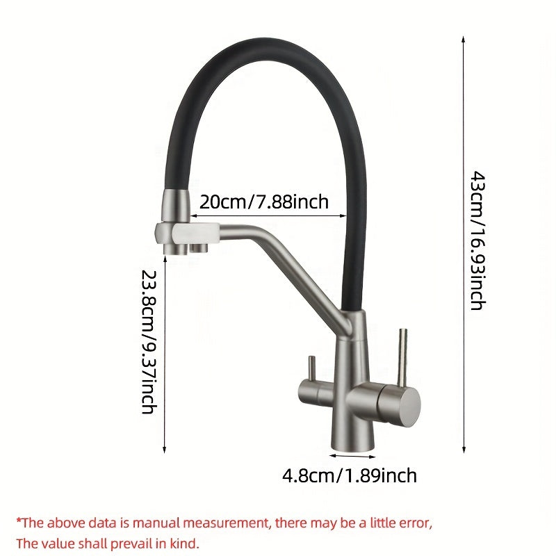 Robinet de cuisine 3 en 1 en acier inoxydable - Double jet