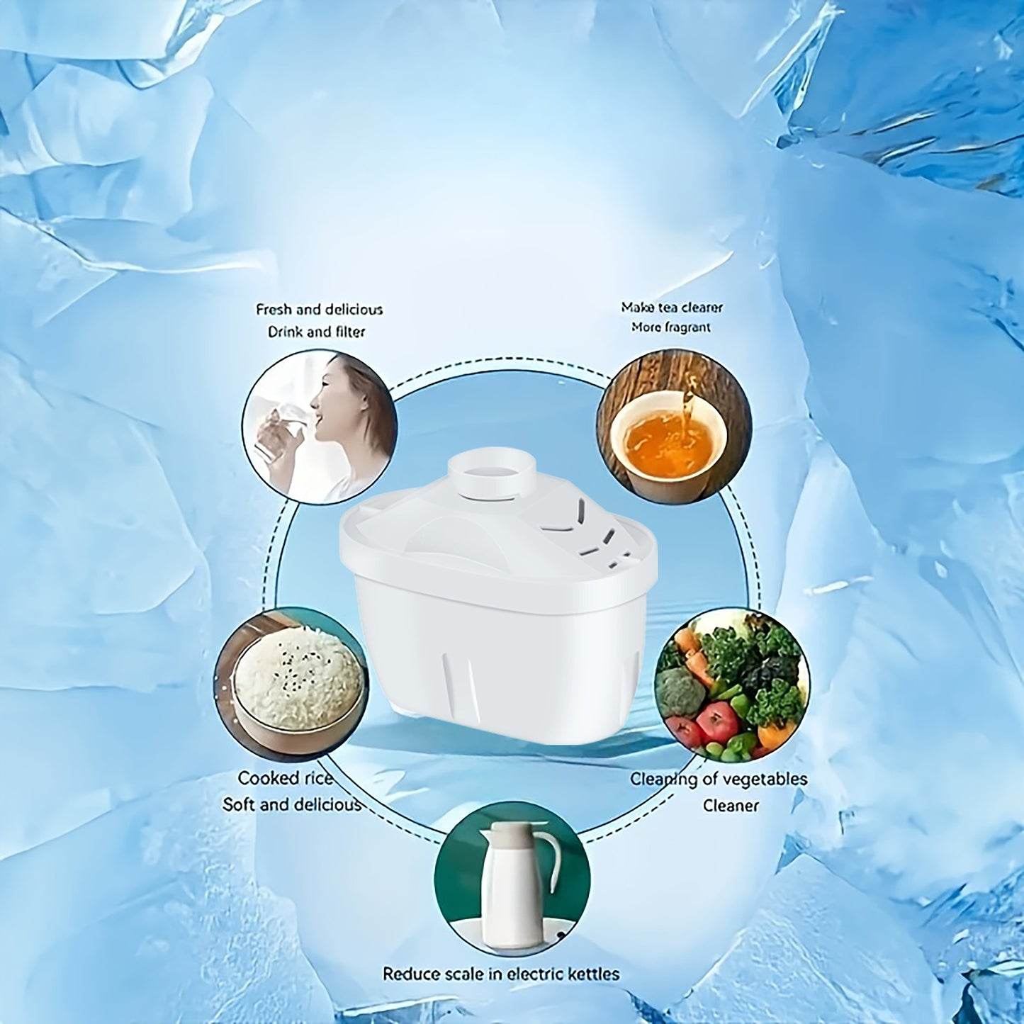 6 Replacement Pack Universal Water Purifier Filter Elements