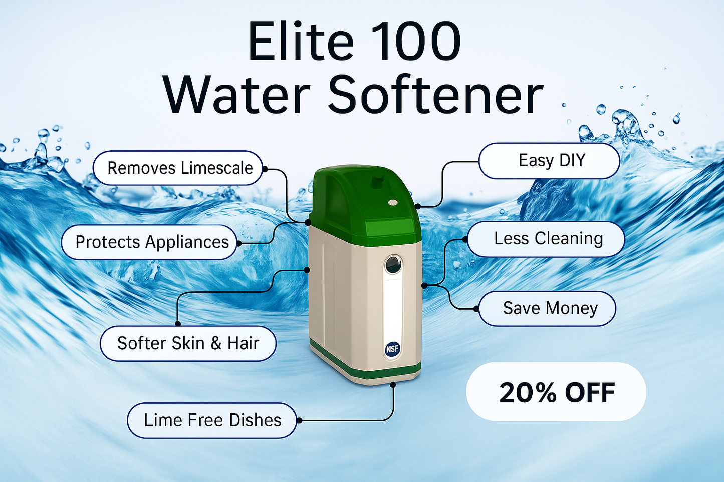 Addolcitore d'acqua Elite 100 + installazione del sistema