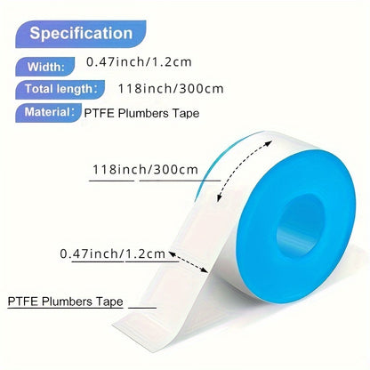 Nastro per tubature bianco in PTFE. Guarnizione anti-perdita per raccordi per tubi