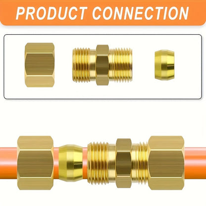 50 x Premium Brass Compression Ferrules – Double Taper Fittings (1/4"–1/2" Tubes)