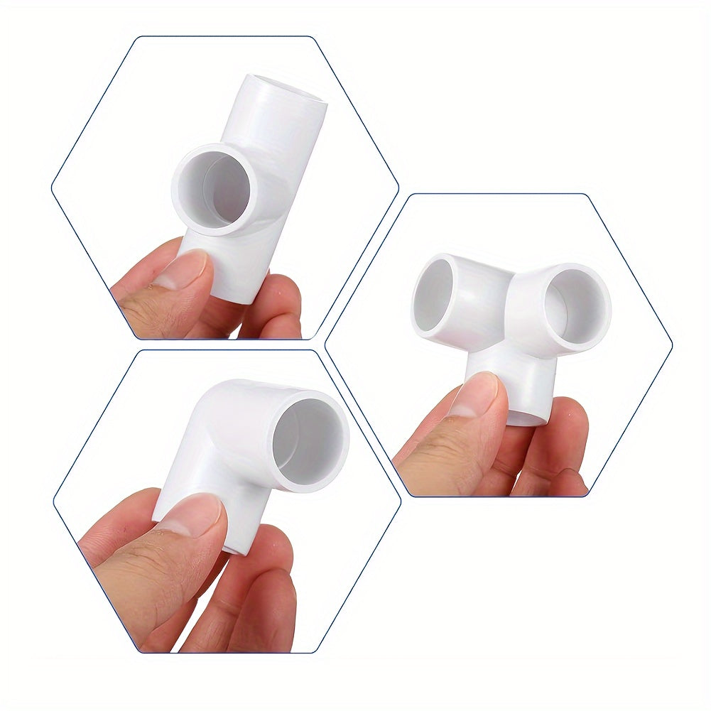 12 x White PVC Pipe Fittings Connector Kit