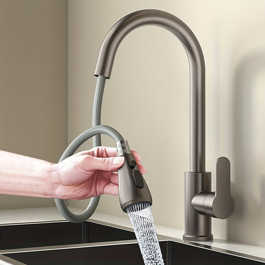 360° Swivel Kitchen Faucet. Pull-Down Sprayer & Water-Saving Design