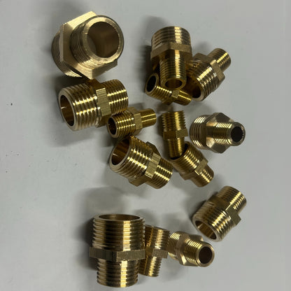 14 x Dual-Head Hexagonal Brass Reducer Fittings