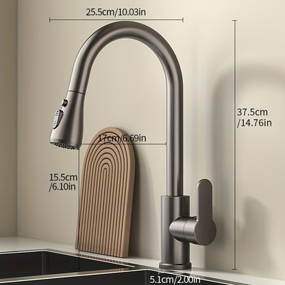 360° Swivel Kitchen Faucet. Pull-Down Sprayer & Water-Saving Design