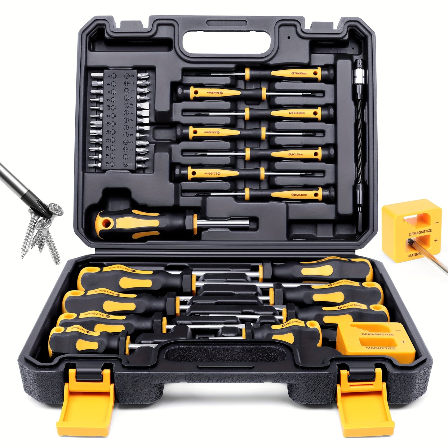 43-Piece Professional Screwdriver Set with Magnetic Bit Holder