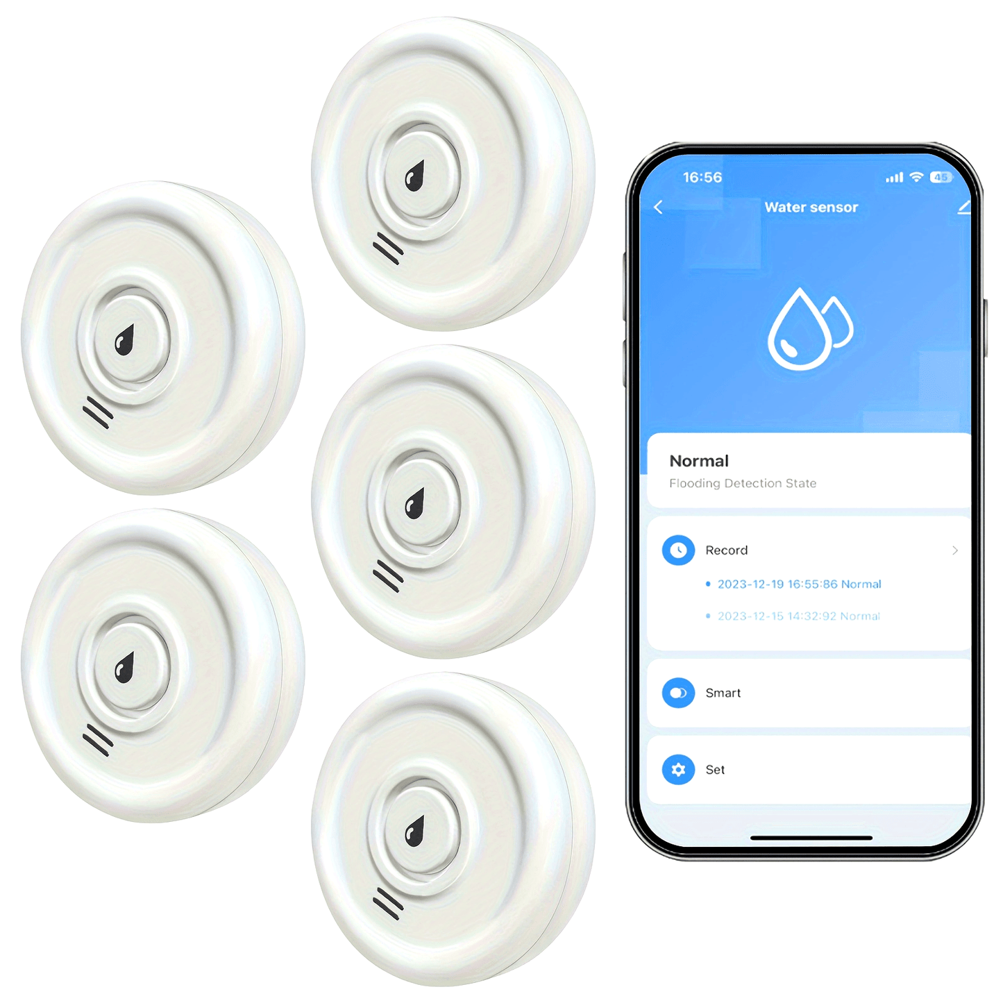 Rilevatore di perdite d'acqua WiFi intelligente - Allarme ad alto volume