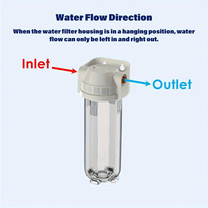 10" Transparent Water Filter Housing + 4 Filters