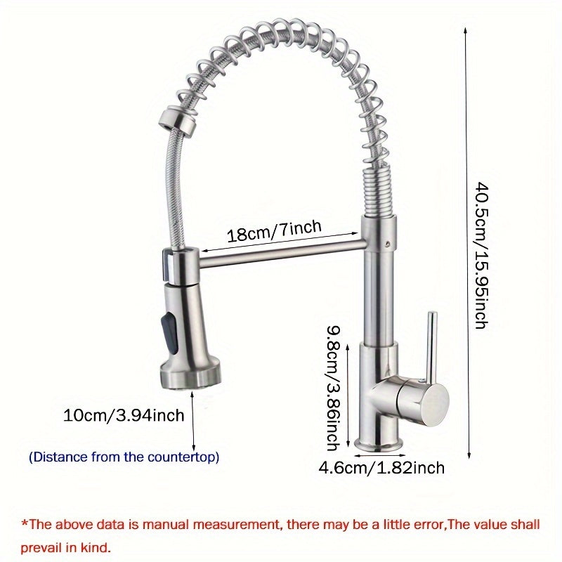 Robinet d'évier de cuisine à ressort rétractable