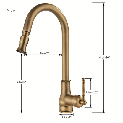 Classic Design Brass Kitchen Faucet - Pull Down Sprayer