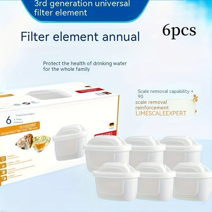 6-Pack Clean Water Bottle Filters – Activated Carbon Filters for Household Kitchen Use