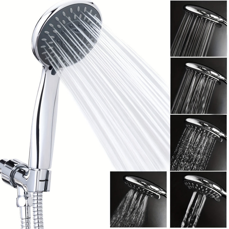 High-Pressure Handheld Shower Head – 5 Sprays, Adjustable Holder & Hose