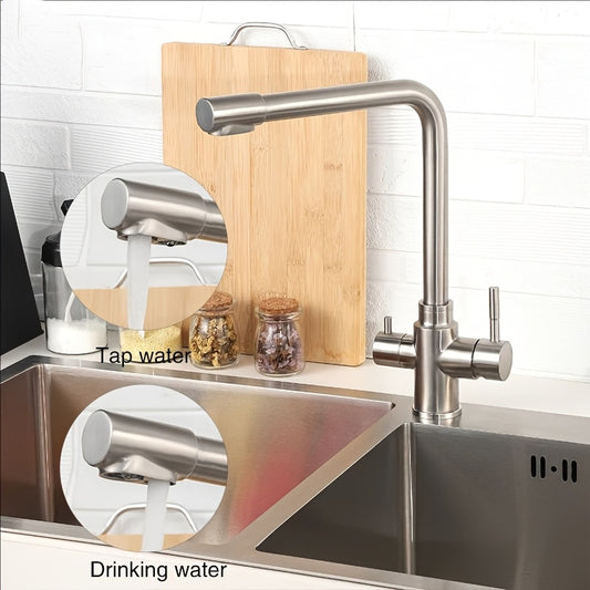 3-in-1 Stainless Steel Kitchen Faucet - Hot, Cold & Purified water