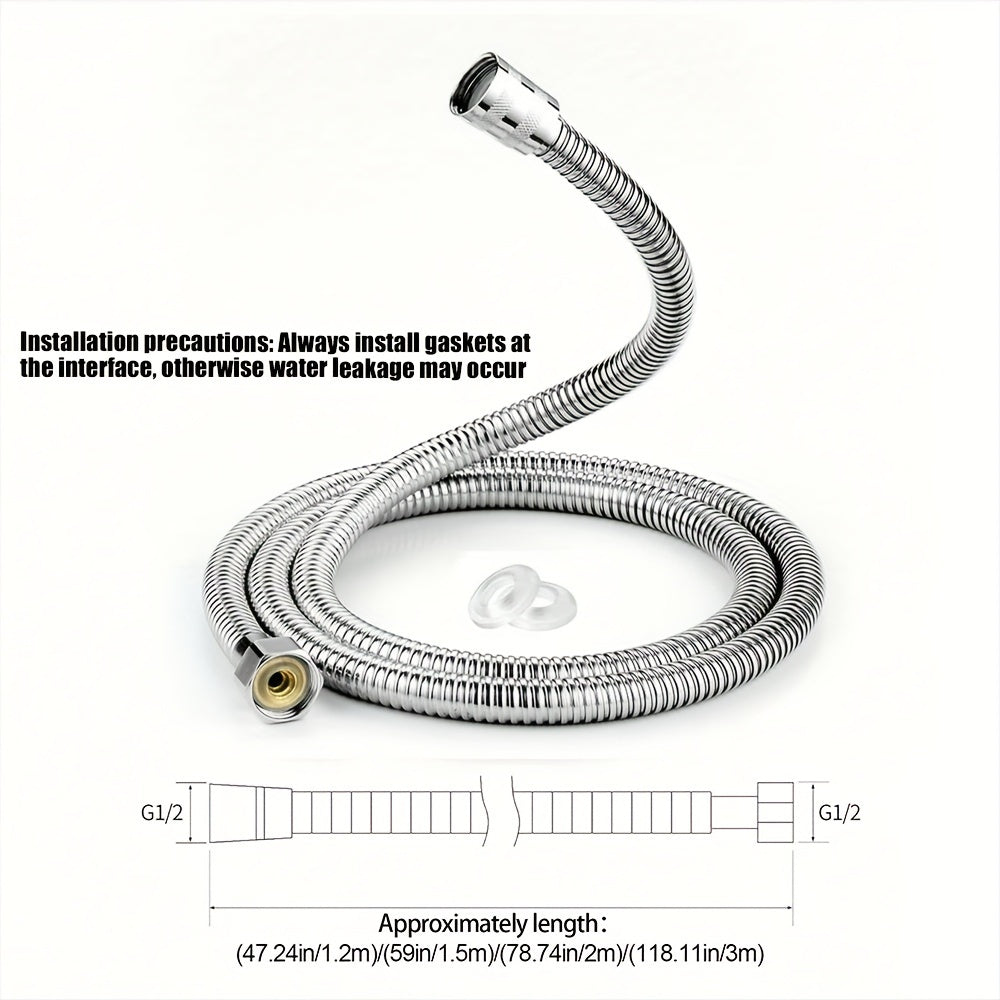 1.2-3m Stainless Steel Shower Hose – Durable & Explosion-Proof