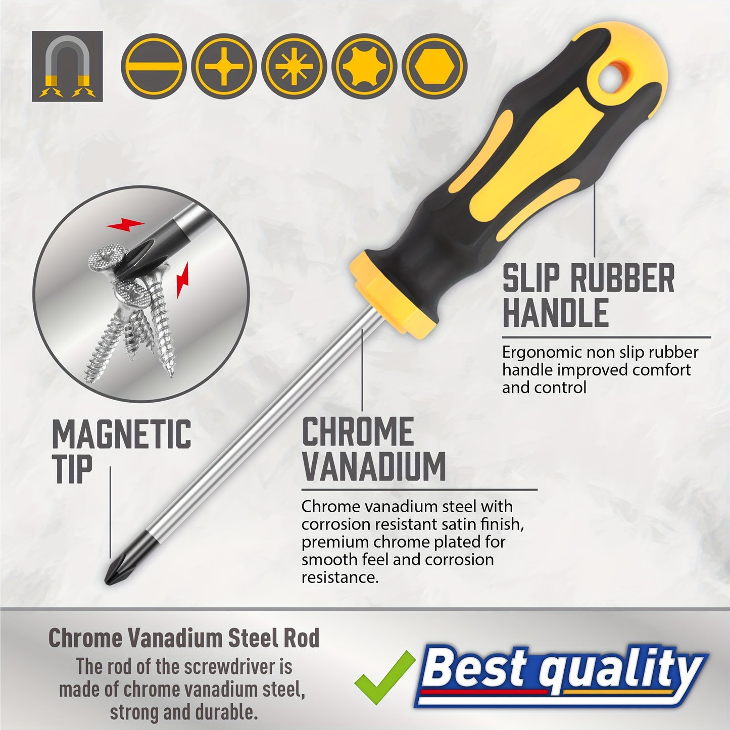 43-Piece Professional Screwdriver Set with Magnetic Bit Holder