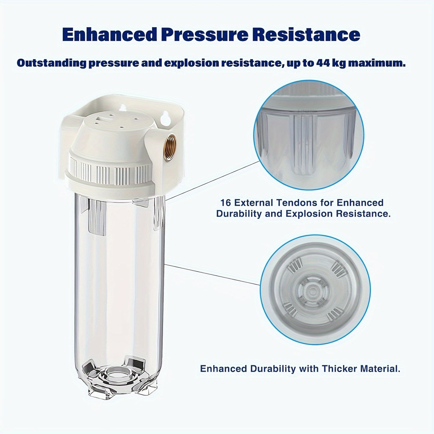 10" Transparent Water Filter Housing + 4 Filters