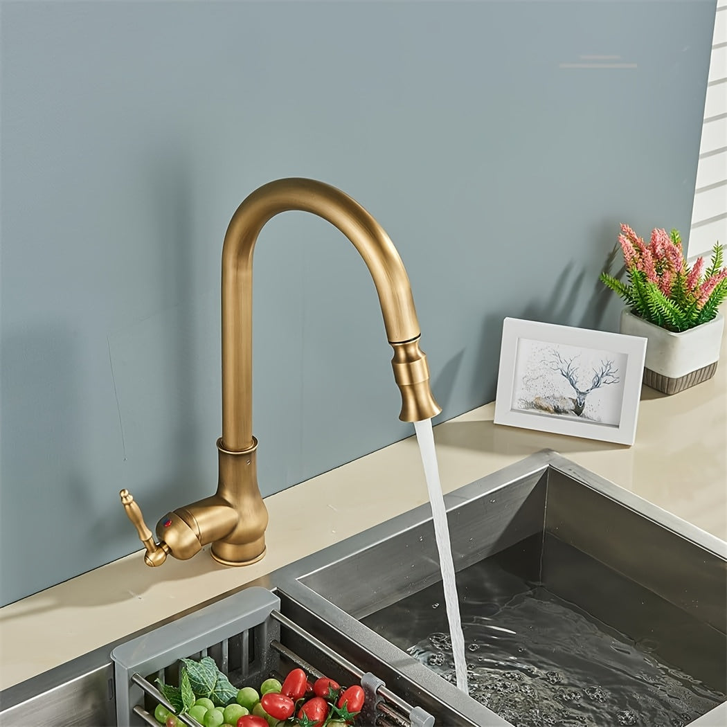 Classic Design Brass Kitchen Faucet - Pull Down Sprayer