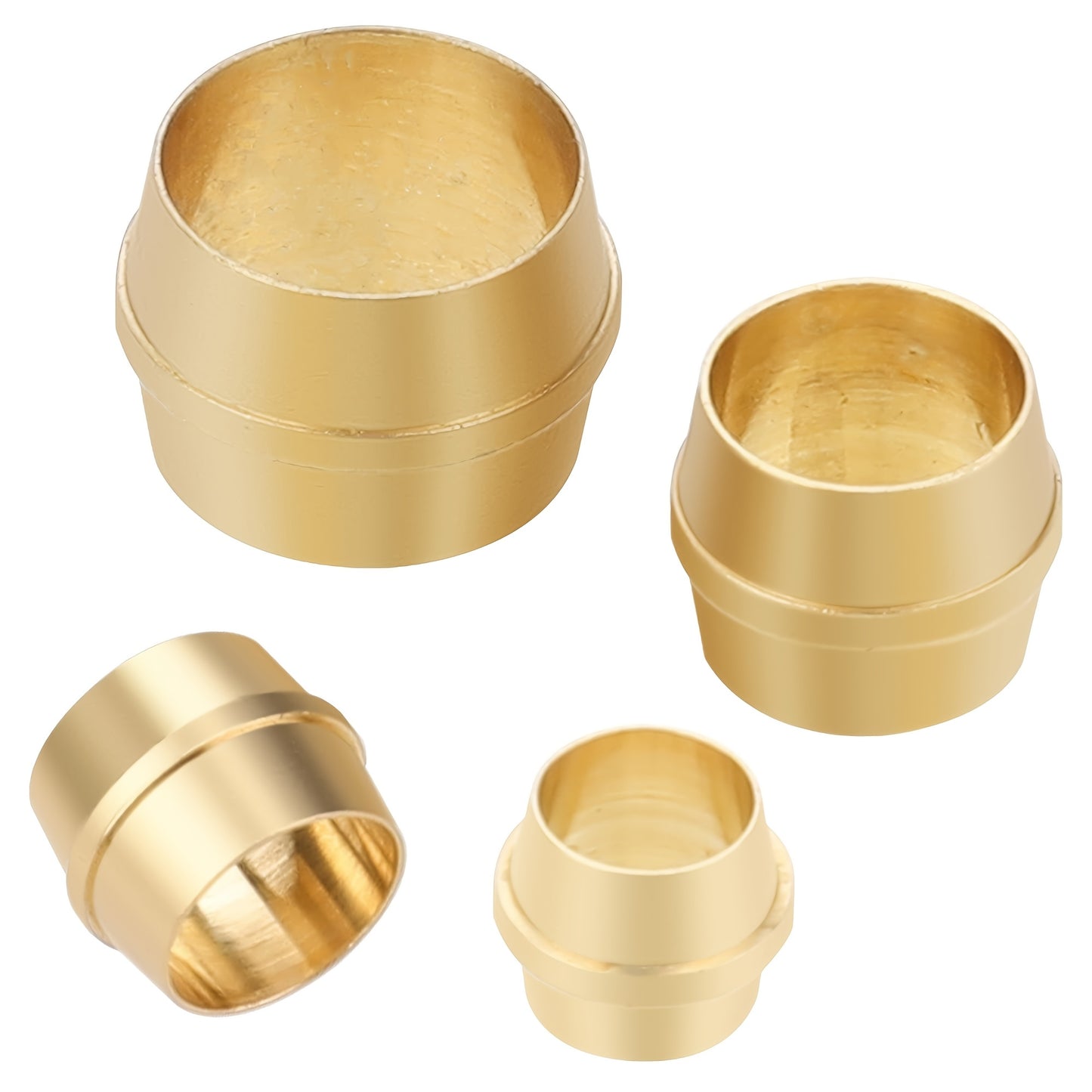 200 x Brass Compression Sleeves – 6 Sizes (1/8" to 1/2")