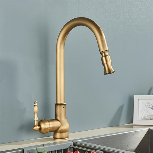 Classic Design Brass Kitchen Faucet - Pull Down Sprayer