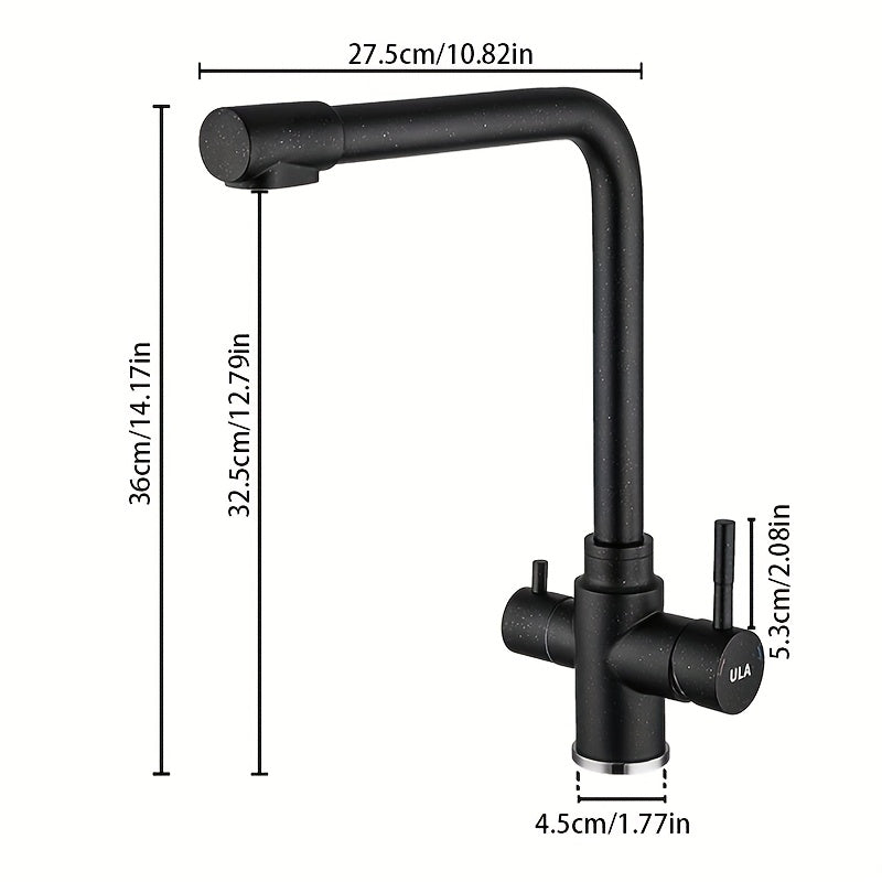 Robinet de cuisine 3 en 1 en acier inoxydable : eau chaude, froide et purifiée