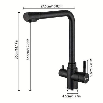 Robinet de cuisine 3 en 1 en acier inoxydable : eau chaude, froide et purifiée