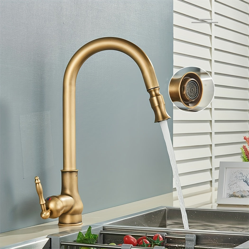 Classic Design Brass Kitchen Faucet - Pull Down Sprayer