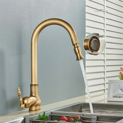 Classic Design Brass Kitchen Faucet - Pull Down Sprayer