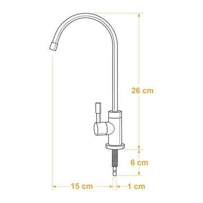 Rubinetto cromato per sistemi di acqua potabile 1/4"